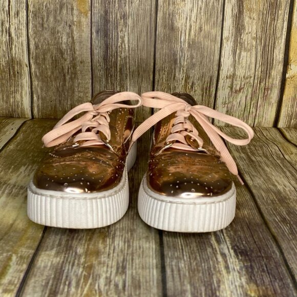 Shellys London Rose Gold Metallic Chunky Sole Oxfords Women's Size 10 - Picture 3 of 9